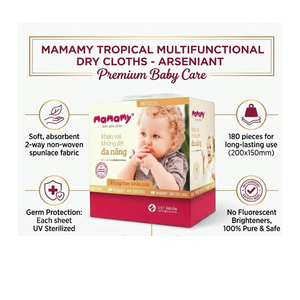 Mamamy Tropical Multi-purpose Dry <b>Cloths</b> 180pcs | Bulk Disposable Make Up Remover & Baby Care Cotton <b>Face</b> Towel - Product Image 1
