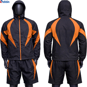 Ensemble coupe-vent unisexe pour homme, confortable, avec logo personnalisé, patchwork réfléchissant, veste zippée, short de sport en nylon, ensembles de survêtements - Product Image 6