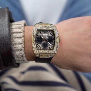 Custom Moissanite <b>Round</b> Shape Diamond Watch 925 Sterling Silver Iced Out Wrist Watch for Men - Product Image 2
