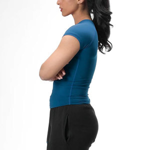 T-shirt de sport décontracté pour femme, coupe courte, extensible dans quatre directions, respirant, écologique, idéal pour l'été - Product Image 6