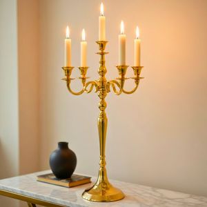 Wholesale Luxury Gold Table Decor <b>Candle</b> Stand & Holders for Christmas Home Decoration <b>Dinner</b> Wedding Decorations - Product Image 2