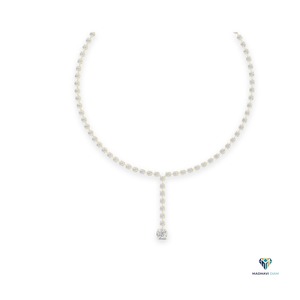 Collier pendentif en or jaune 27,65 carats avec diamant rond cultivé en laboratoire, en or massif 18 carats - Product Image 3