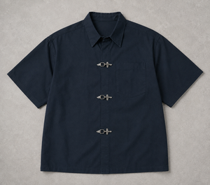 เสื้อเชิ้ตแขนสั้นผู้ชายแบบลำลอง คอปก แนวชุดทำงาน ใส่ได้ในฤดูร้อน - Product Image 1