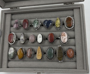 Premium 925 Sterling Silver Assorted Natural Stone <b>Rings</b> Wholesale Mixed Gemstone <b>Adjustable</b> <b>Ring</b> Collection - Product Image 5