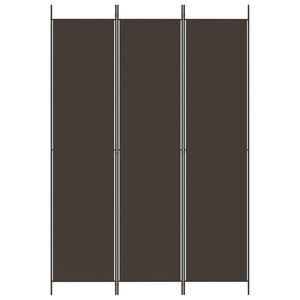 Separador de Habitaciones de Tela Marrón de 3 Paneles, 59.1"x86.6", Biombos y Separadores Elegantes - Product Image 3