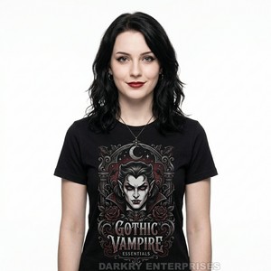 Camiseta Midnight Soul para Mujer, Diseño Gótico con Estampado de Luna, Camiseta Negra para Mujer, Estética Brujera, Fabricante Personalizado, Venta al por Mayor, Tops de Boutique - Product Image 5