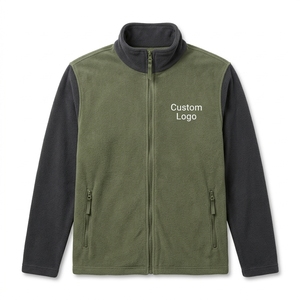Custom Logo Embroidered <b>Men</b> Bomber Jacket Full Zip Two Tone Olive Grey Stand Collar <b>Thermal</b> Hooded Eco-Friendly Windproof Winter - Product Image 1