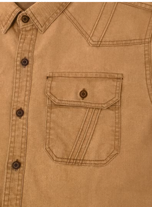 Chemise en jean TRIBON SPORTS pour homme, coupe ajustée, manches longues, couleur unie, col rabattu, poches, style décontracté, tissée, respirante - Product Image 3
