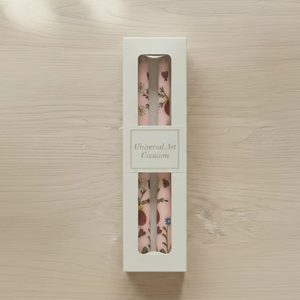 Ensemble de 2 bougies coniques en cire de soja peintes à la main Blush Meadow Berry (sans fumée) pour la décoration intérieure, Noël et anniversaires - Product Image 2