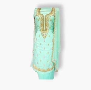 Tissu de qualité supérieure 100%, vêtements indiens et pakistanais brodés à la main, non cousus, conçus par des designers. - Product Image 2