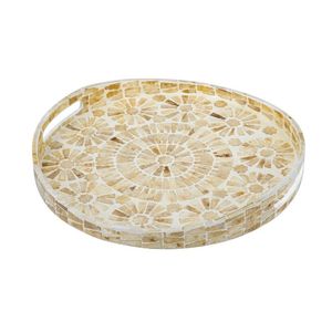 Stylish Wooden and Mother of Pearl Decorative <b>Tray</b> for <b>Tea</b> Coffee Breakfast Serving with Premium Handmade Finish - Product Image 1