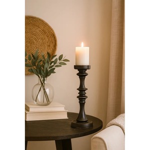 Decorative Antique Style <b>Black</b> Iron <b>Candlestick</b> Holder Decorative Home Accent Modern Style Durable Design - Product Image 1