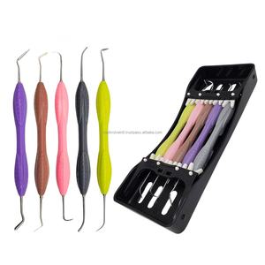 Kit de 5 outils manuels pour composite dentaire, autoclavables, en acier inoxydable, avec plateau cassette, pour étudiants en médecine - Product Image 1