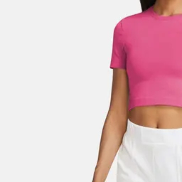 Chemises décontractées ajustées en mélange polyester/coton respirant pour femmes, T-shirts en tissu éponge de haute qualité à la mode, logo personnalisé - Product Image 3