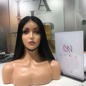 Extensiones de cabello humano liso de hueso negro azabache vietnamita de alta calidad 100% al por mayor extremos doblemente dibujados para tejer - Product Image 1