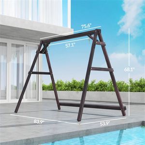 Patio <b>Swings</b> <b>Frame</b> Hanging Chair and Bed <b>Frame</b> for Outdoor Porch Weather-Resistant and Stylish - Product Image 6