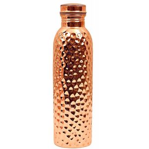 กระติกน้ำทองแดงตีลายแบบดั้งเดิมพร้อมฝาปิด - Product Image 1