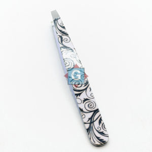 แหนบดึงขนคิ้วแบบเฉียง สีดำและสีขาว แหนบกำจัดขนคุด สแตนเลส อุปกรณ์เสริมความงาม - Product Image 2