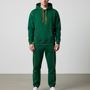 Ensemble de survêtement décontracté sur mesure en coton 100% avec logo brodé personnalisé, ensemble 2 pièces comprenant un sweat à capuche et un pantalon de jogging - Product Image 4