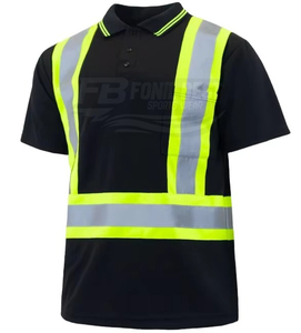 Combinaison de travail réfléchissante à manches courtes pour hommes/unisexe, pour les travailleurs du bâtiment, avec logo imprimable, respirante, en polyester - Product Image 2