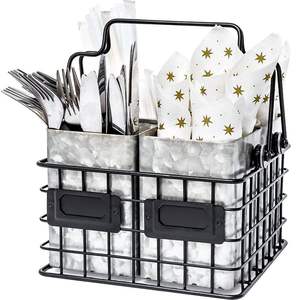 Organizador de cubiertos de hierro duradero y resistente al óxido, diseñado para mantener los utensilios de cocina y los herramientas de cocina cuidadosamente organizados - Product Image 6