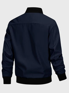 Blouson universitaire personnalisé pour homme, col montant fin, logo frontal, imperméable et coupe-vent, prêt pour l'hiver – Vente en gros - Product Image 5