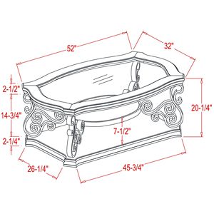 Tavolo da Cocktail 132 cm L x 81 cm L x 51,6 cm H con Piano in Vetro, Gambe in Metallo con Finitura a Polvere, Ripiano Centrale in MDF Rivestito in Carta Effetto Marmo - Product Image 6