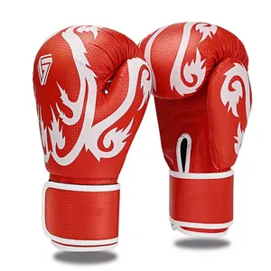 Gants de boxe en cuir PU professionnels pour entraînement, vente en gros d'usine à prix abordable, gants de boxe MMA - Product Image 3