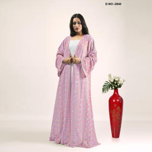 Robe longue vintage en georgette brodée pour femme, style indien, idéale pour les fêtes, en tissu léger et respirant - Product Image 6