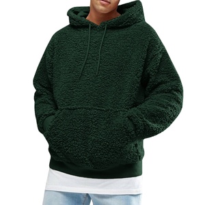 Sudaderas con capucha de lana polar de estilo de piel de moda de calidad superior 100% algodón teñido liso para ropa de invierno para hombres - Product Image 2
