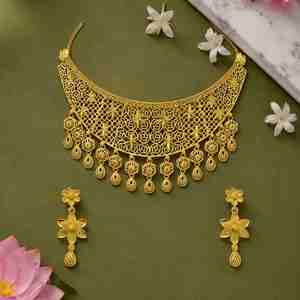Ensemble de colliers ras-du-cou en filigrane turc plaqué or 14K, 18K, 24K, style Dubaï, bijoux traditionnels, vente en gros - Product Image 2