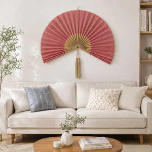 <b>Large</b> Handmade Bamboo <b>Wall</b> Fan Rustic Woven <b>Wall</b> <b>Decor</b> Eco-Friendly Decorative Hanging for Living Room Bedroom - Product Image 2