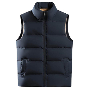 Men Puffer Vest Casual Winter <b>Waistcoat</b> Quilted Fabric Lightweight Insulation Warm Comfortable Fit Daily Outdoor Clothing OEM - Product Image 1