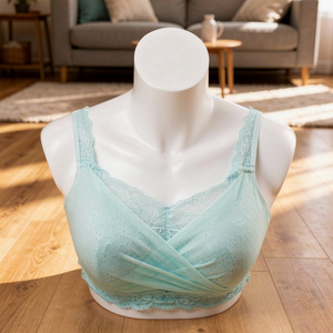 Soutien-gorge respirant en coton et élasthanne, ajustable, spécial post-chirurgie du cancer, avec armatures, pour prothèse mammaire, modèle tube en dentelle, OEM ODM - Product Image 5