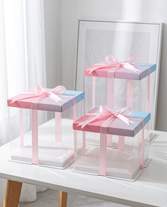 Customizable Modern Square Acrylic Gift <b>Box</b> - Premium Transparent <b>Cake</b> & Cookie Display Case for <b>Weddings</b>, Birthdays & Events - Product Image 4
