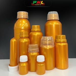 Vente en gros de bouteilles en plastique PET de 20 ml, 250 ml, 500 ml, 1000 ml avec effet métallique, bouteille en plastique dorée métallique OEM ODM - Product Image 1
