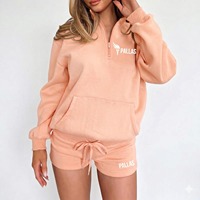 Ensemble de survêtement décontracté deux pièces en polyester/coton pour femme, longueur intégrale, avec logo personnalisé, anti-boulochage, écologique