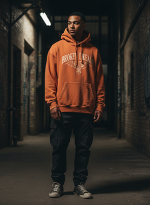 Sudadera con Capucha Naranja para Hombre, Broken Dreams Club, Corte Regular, Informal, de Felpa, con Bolsillo Delantero, 100% Algodón Ecológico - Product Image 6