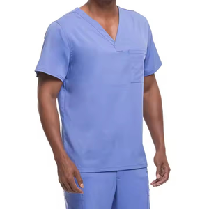 Fashionable Custom Made OEM Medical Men <b>Scrub</b> <b>Tops</b> High Quality Cotton/Polyester/Spandex Material Hospital Use Men <b>Scrub</b> <b>Tops</b> - Product Image 6