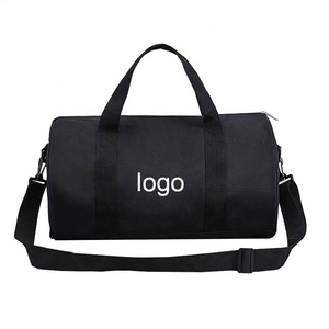 Unisex Heavy Duty <b>Canvas</b> Barrel Gym <b>Duffle</b> <b>Bag</b> Front Logo Print Webbing Handles Detachable Shoulder Strap Custom OEM Wholesale - Product Image 4