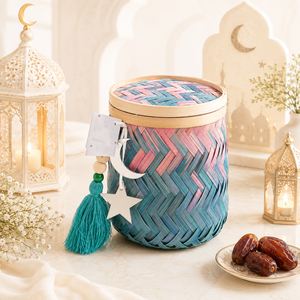 Premium Woven Bamboo <b>Gift</b> Storage <b>Box</b> for <b>Ramadan</b> Eid Garangao Celebration Stylish for Sweets and Festive Treat - Product Image 6