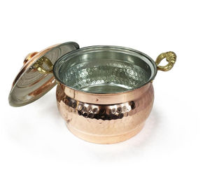 Casserole turque en cuivre martelé fait main, pot à soupe en aluminium personnalisé avec couvercle - Product Image 5