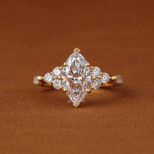 แหวนหมั้นเพชรเม็ดเดี่ยวทรงมาร์คีส์ 2.50 กะรัต ทองคำแท้ 14K เพชรเพาะเลี้ยงในห้องปฏิบัติการ รับรองโดย IGI - Product Image 3