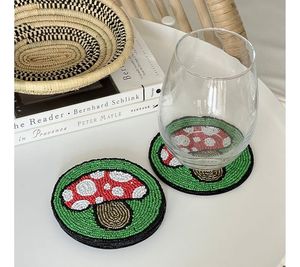 Modern Handmade Embroidery <b>Beaded</b> <b>Coaster</b> with Unique <b>Beaded</b> Pattern and Fine Craftsmanship for Dining Table and Home Decor - Product Image 2