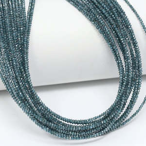 Perles Rondelles Facettées à la Main en Diamant Bleu Naturel, Fil de 1,6 mm, 16 Pouces, Micro-Coupées, Perles Libres pour la Fabrication de Bijoux Fins et Bracelets - Product Image 1