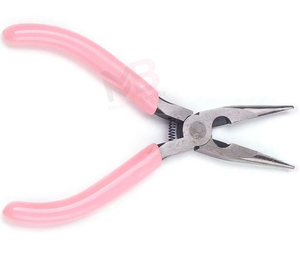 Hair Extension Pliers With <b>Pink</b> Handles Flat Nosehair extension pliers hair extension crimping pliers Function High Quality - Product Image 4