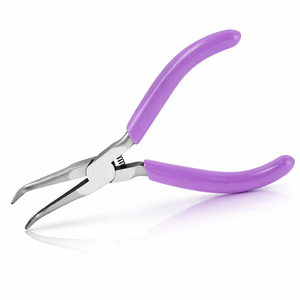 Alicates de Punta Curva con Mordazas Serradas, Mini Alicates de Precisión de Acero al Carbono para Joyería y Doblado de Alambre - Product Image 1