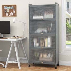 5 Tier <b>Kitchen</b> <b>Storage</b> Baker's Rack with Flip-Up PC Doors - Product Image 2