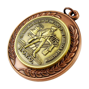 Médaille vierge en métal pour récompenses sportives personnalisées, antique, vintage, gravée, embossée, fiable, polie, lisse, <span class=keywords><strong>prix</strong></span> de gros - Product Image 4