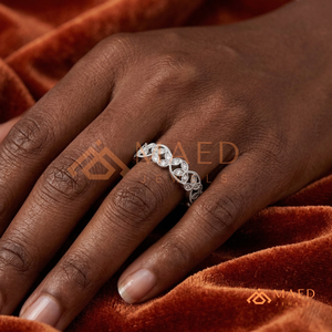 Anillo de Boda de Plata de Ley 925 con Diseño de Espiga y Pétalos de Diamantes de Laboratorio Brillantes para Mujer, Joyería Nupcial, Regalo para Novia - Product Image 4